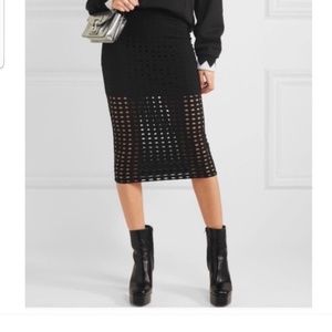 NWT - Alexander Wang Black Cutout Straight Midi Skirt